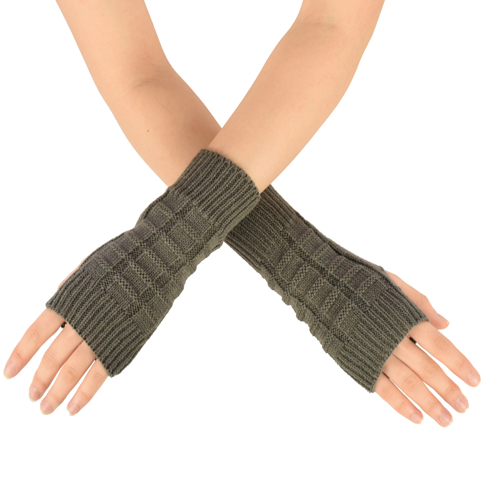 Crochet Knit Wrist Warmers Hand Cuffs Check /Twist Wholesale