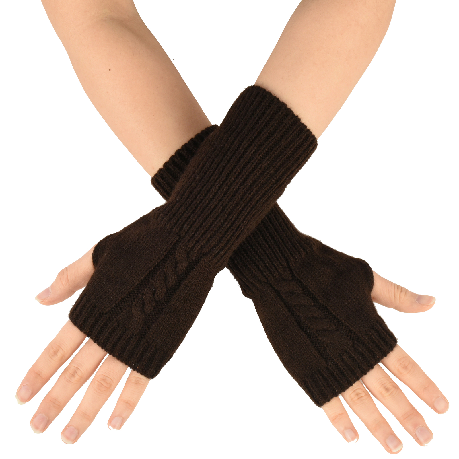 Crochet Knit Wrist Warmers Hand Cuffs Check /Twist Wholesale