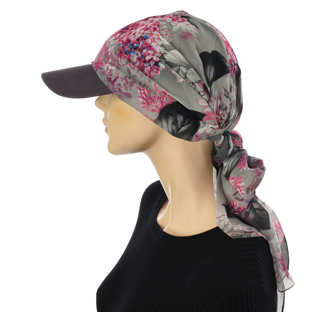 Cotton Baseball Cap with Scarf Tails Chemo Headcover for Hair Loss