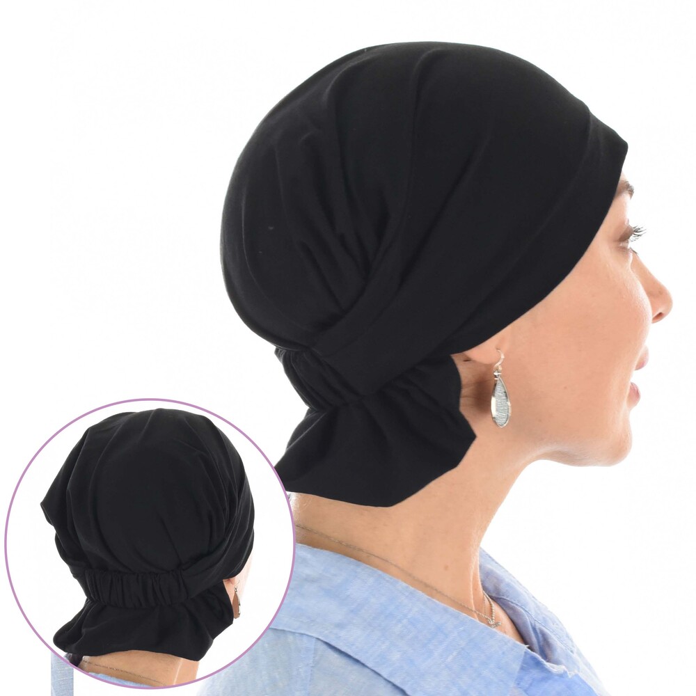 Large View Multi-functional Cotton Headband Wrap | S/M | Black