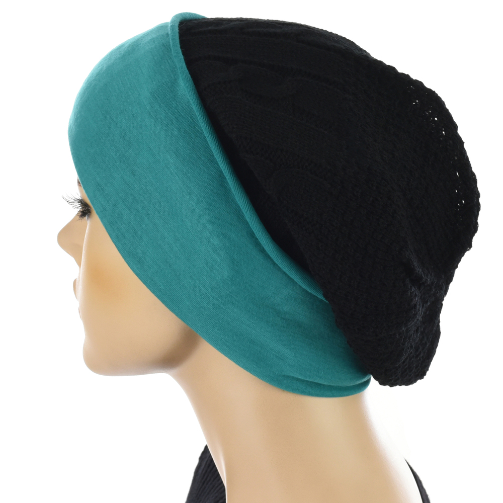 Cancer Patient Knit Beanie Hat with lining Soft Stretchy Winter Head
