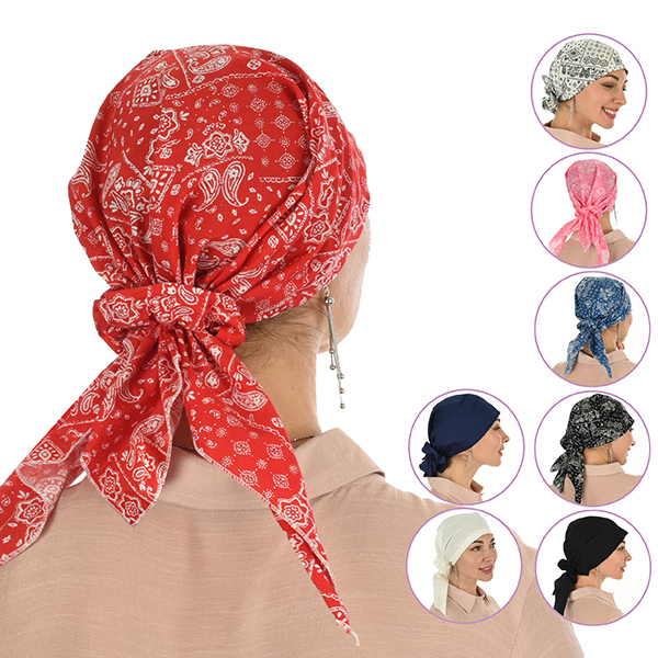 Cotton Triangle Head Scarf Pre-tied Chemo Cancer Patient Headcover