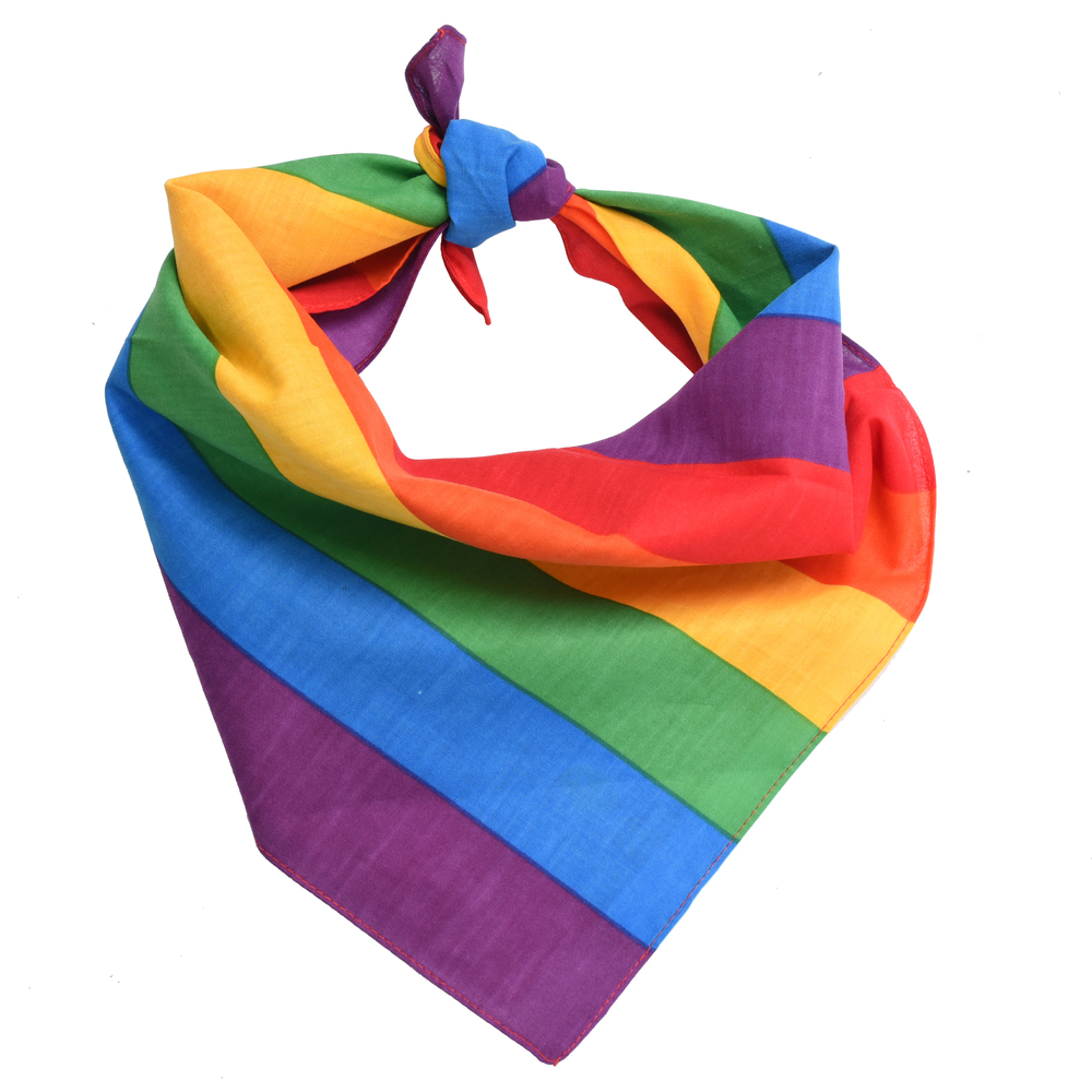 Rainbow Headwrap 100% Cotton Bandana Wide Stripes Handkerchief Square ...