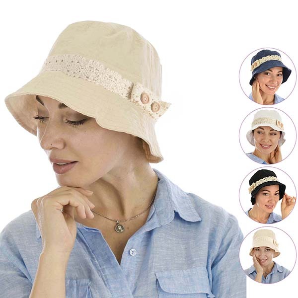 Chemo Packable Bucket Sun Hat for Cancer Patient with Detachable