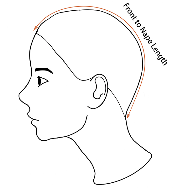 Measure the head crown-length i.e. front to nape length