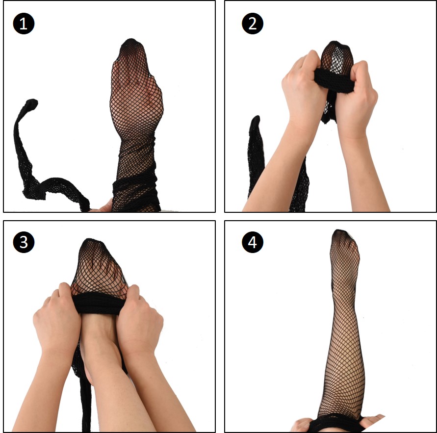 How to put on a fishnet pantyhose without tearing it?