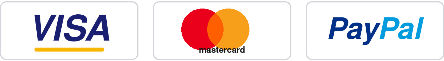 Payment methods accepted: Visa, Mastercard and PayPal