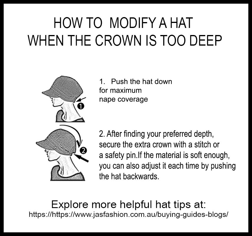 How to modify deep crown hat