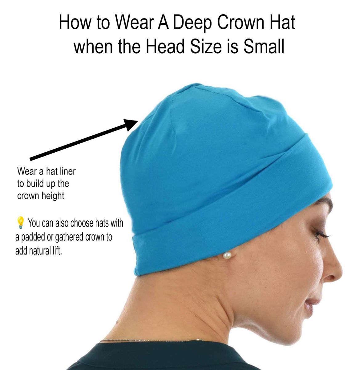 Hat liner to build up crown height