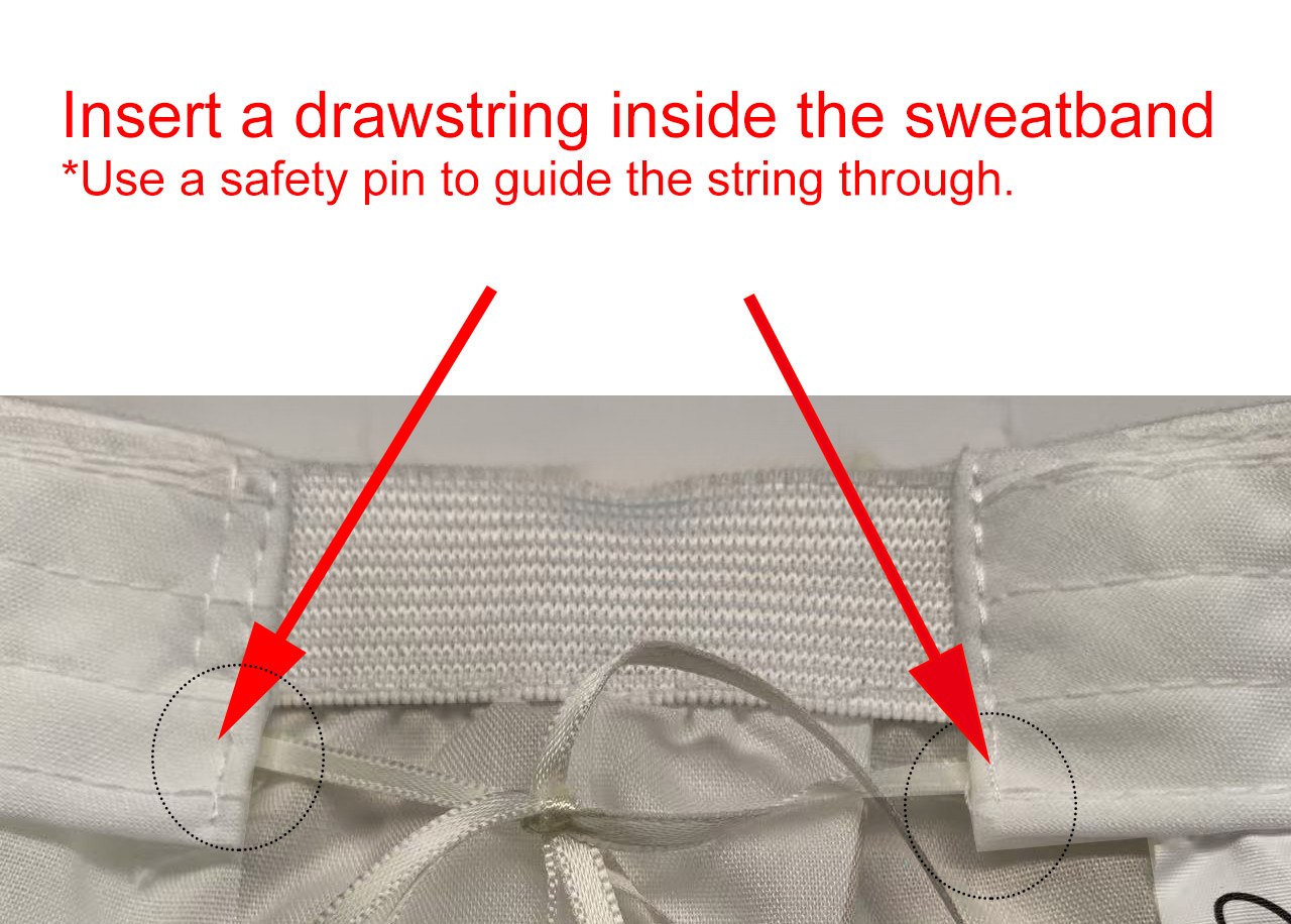 Using drawstring to Reduce Headwear Circumference