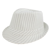 Fedora Hat Striped White | 57-58cm