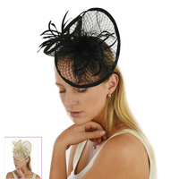Sinamay Net Feather Fascinator 