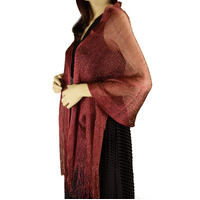 Rectangular Metallic Mesh Evening Shawl