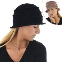Striped Stretch Wool Cloche