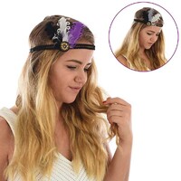 The Great Gatsby Flapper 3-Toned Feather Headband