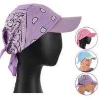 Girls Cotton Baseball Cap with Bandana Set