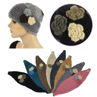 Triple Flower Crochet Headband 