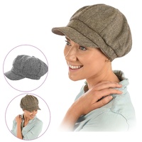 Tweed Newsboy Slouchy Cap 
