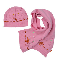 Girl Sequin Beanie Scarf Set