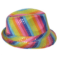 Rainbow Sequin Fedora Hat