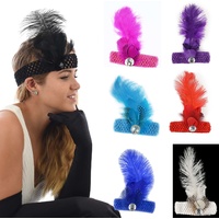 20s Great Gatsby Party Flapper Feather Headband