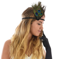 Peacock Feather Flapper Headband