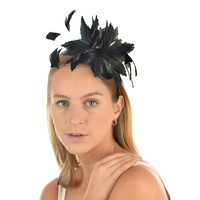 Black Fascinator Feather Headband