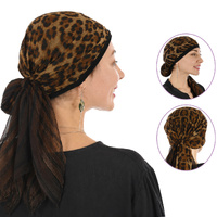 Leopard Headscarf & Black Bamboo Headband Combo - Sahara