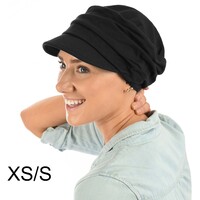 Cotton Ruched Cadet Hat | Black | XS/S
