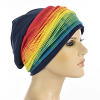 Jersey Cotton Beanie NAVY with Seamless Headband | Option 2 | M/L