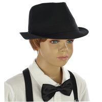 Classic Fedora Hat Solid Black | 53-54cm