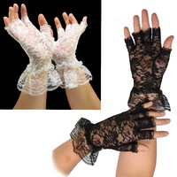 Ladies Lace Half Finger Gloves 