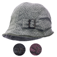 Polka Dot Cotton Cloche with Buckle