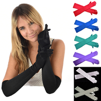 Stretch Satin Gloves Above Elbow