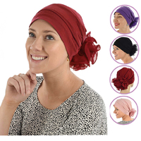 Stretch Chemo Hat with Flower - Olivia