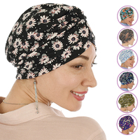Soft Floral Print Turban Hat