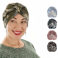 Soft Floral Print Turban Hat | Reversible | S/M