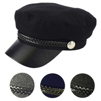 Felt Military Bakerboy Hat With PU Lid