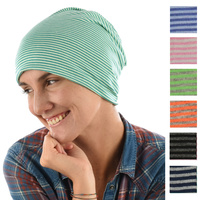Stretch Sleep Cap with Fine Stripes
