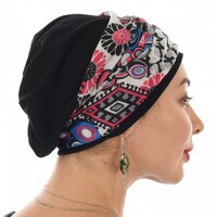 Black Premium Cotton Beanie with Seamless Headband | Option 3 | S/M