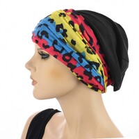 Black Premium Cotton Beanie with Seamless Headband | Option 4 | L/XL