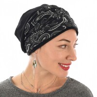 Black Premium Cotton Beanie with Seamless Headband | Option 16 | S/M