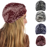 Paisley Print Jersey Knit Turban