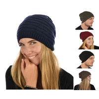 Double Striped Slouch Beanie