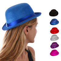 Velvet Costume Bowler Hat