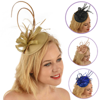 Fascinator - Jessica with Sinamay Loops and Curled Feather Quills