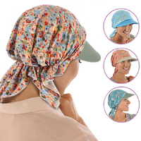 Chemo Floral Pre-tied Head Wrap Scarf & Visor Set