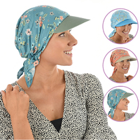 Chemo Floral Pre-tied Head Wrap Scarf & Visor Set