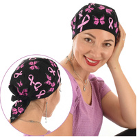 Pink Butterfly Hope and Awareness Headscarf