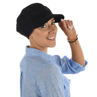 Vivien Cotton Bakerboy Cap | Black | M/L